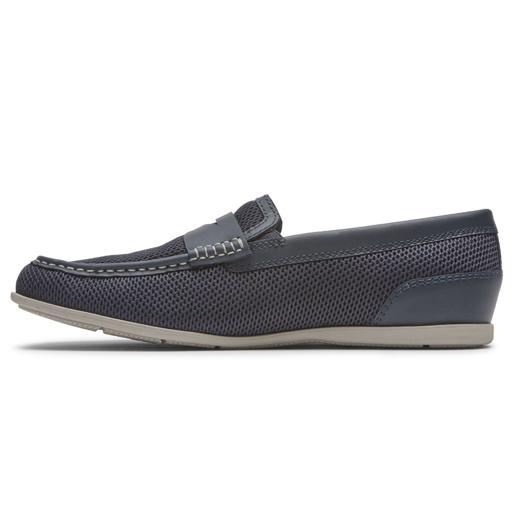 Rockport Mens Malcom Soft Moc Toe - Slip-On Navy - UOD978405